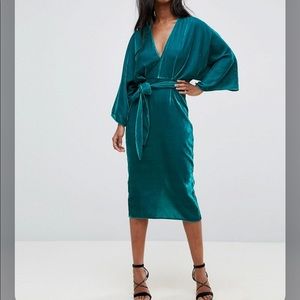 Asos turquoise blue midi dress